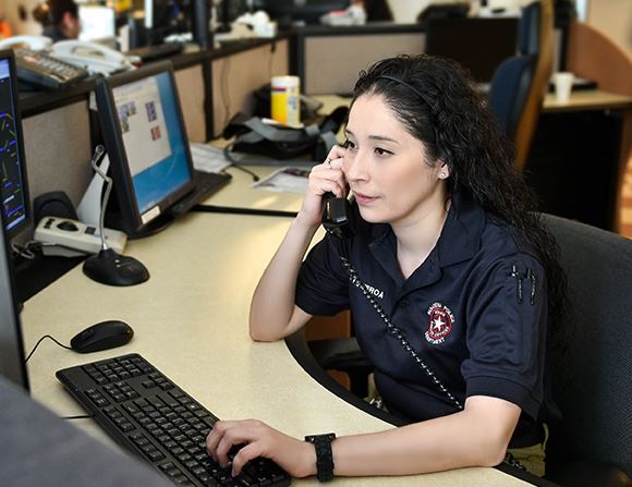 Officer on the phone