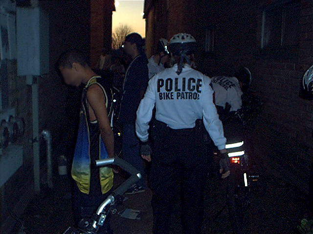 bike patrol and young citizens