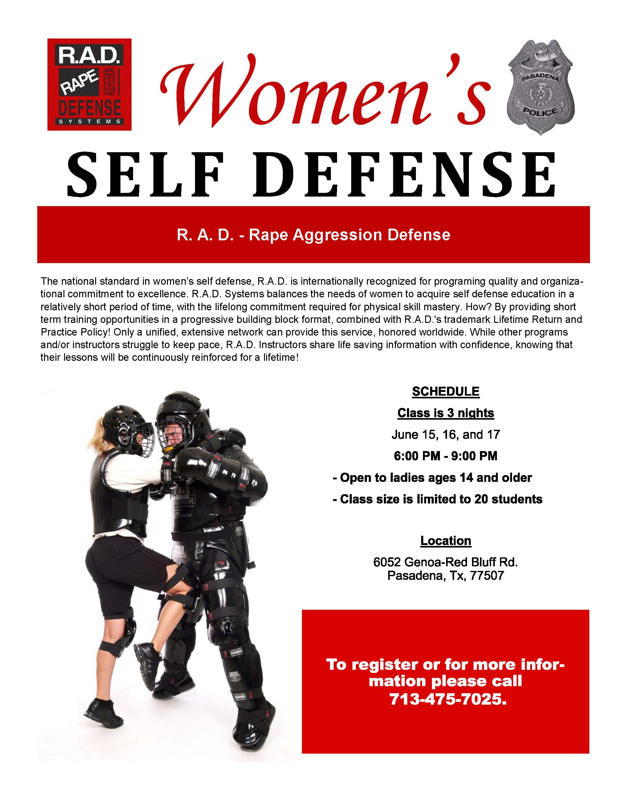 RAD Women's Self-defense Course 2021