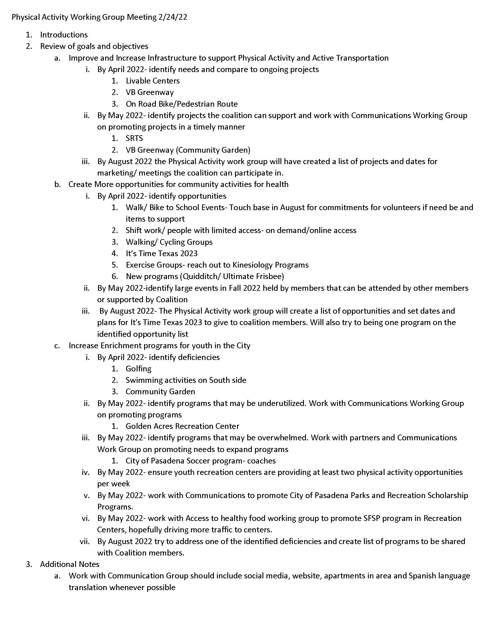 Physical Activity Working Group Meeting 2_24_22