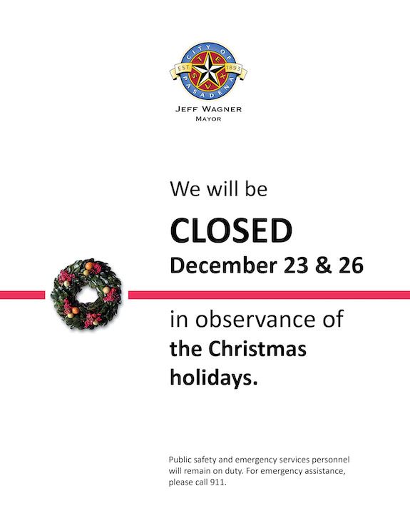 Christmas Closures 