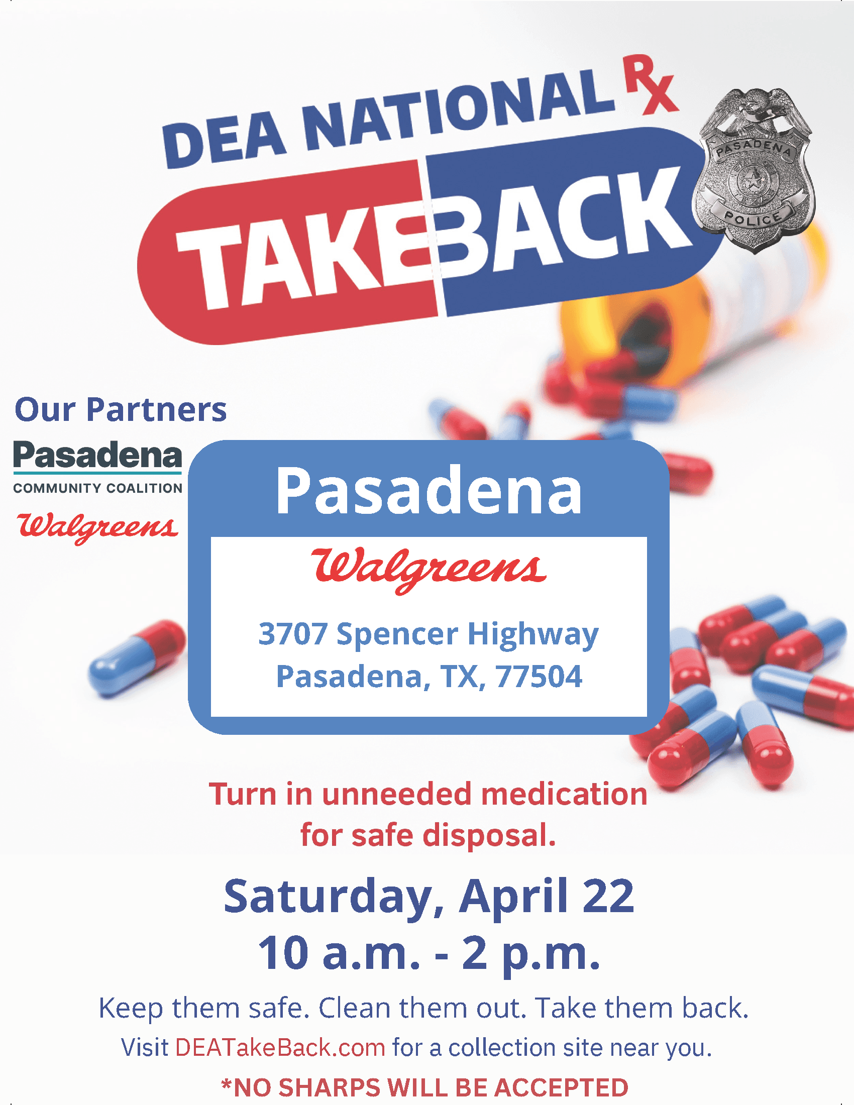 National Pill Take Back Event April 2023