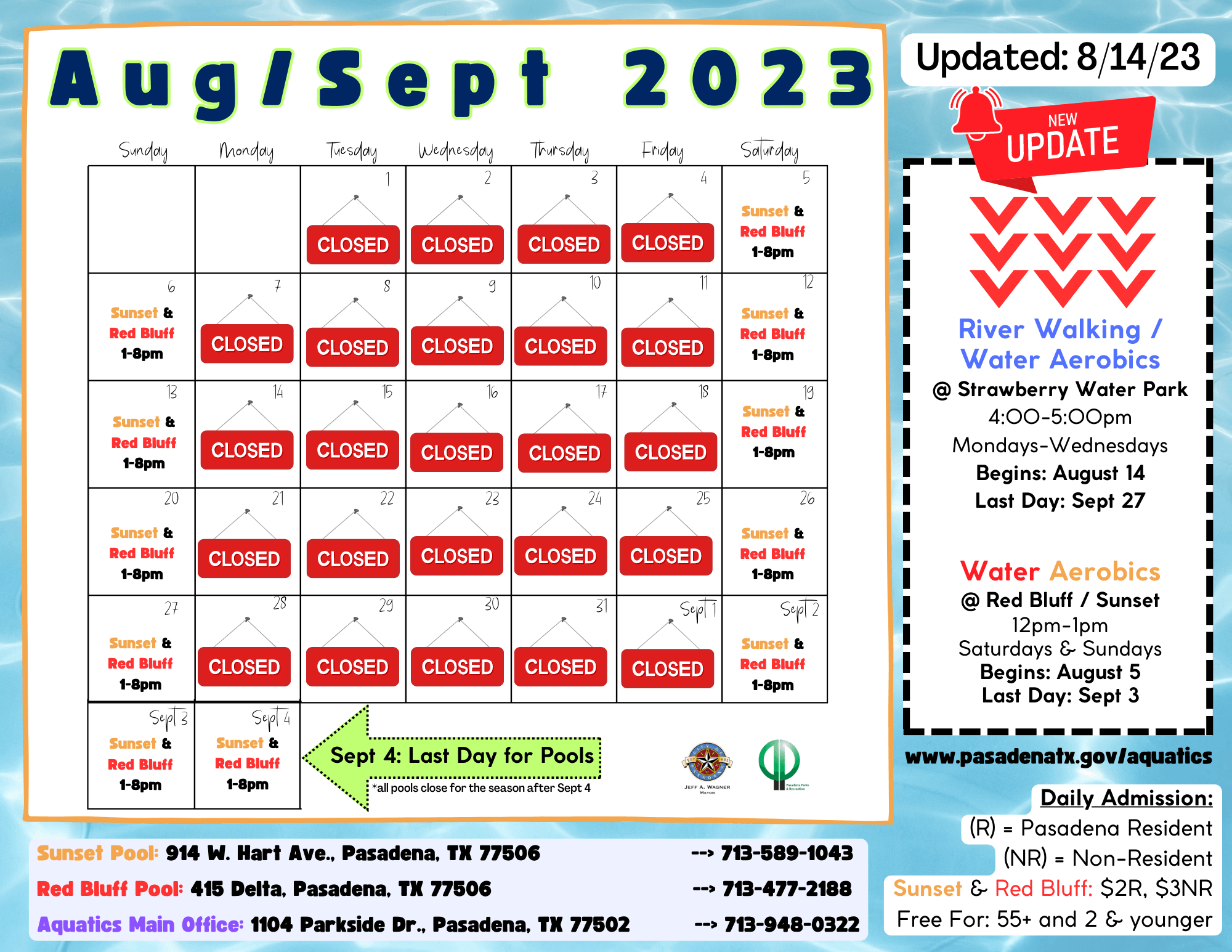 2023 Aquatics _August update